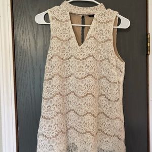 Rose and Olive cream lace top. Size small.